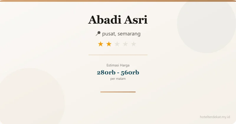 Abadi Asri - Hotel 2 bintang di pusat, semarang