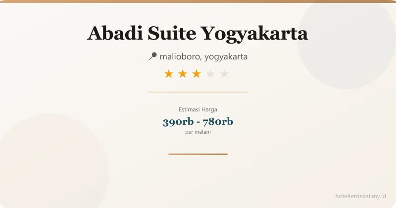 Abadi Suite Yogyakarta - Hotel 3 bintang di malioboro, yogyakarta