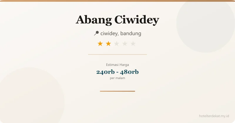 Abang Ciwidey - Hotel 2 bintang di ciwidey, bandung