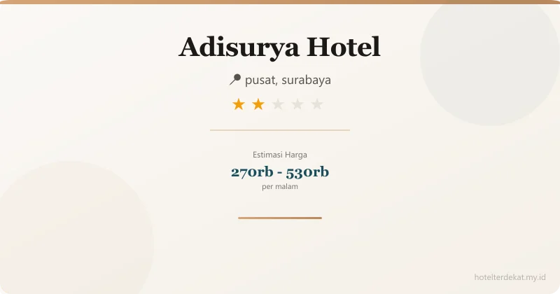 Adisurya Hotel - Hotel 2 bintang di pusat, surabaya