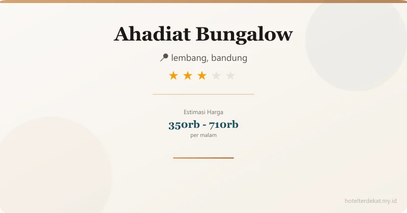 Ahadiat Bungalow - Hotel 3 bintang di lembang, bandung