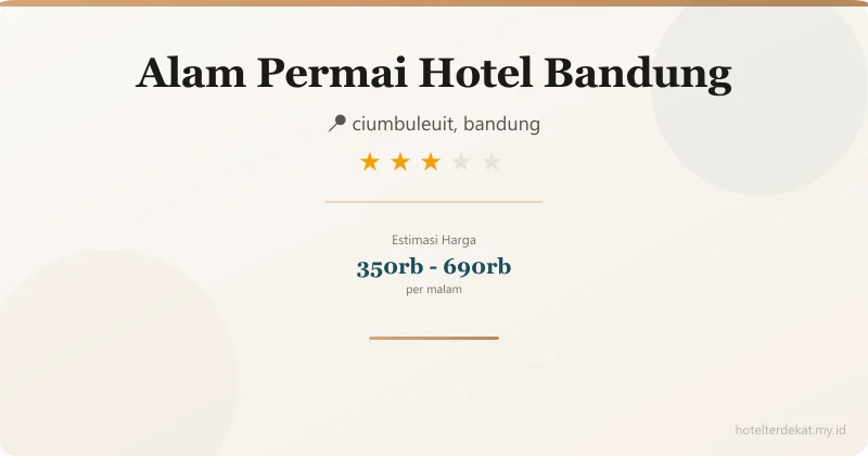 Alam Permai Hotel Bandung - Hotel 3 bintang di ciumbuleuit, bandung