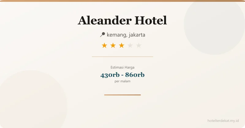 Aleander Hotel - Hotel 3 bintang di kemang, jakarta