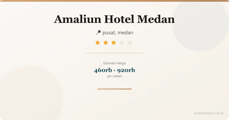 Amaliun Hotel Medan - Hotel 3 bintang di pusat, medan
