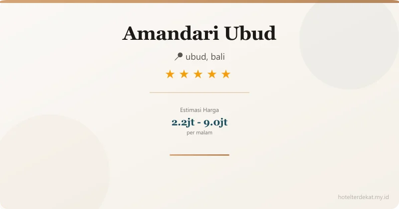 Amandari Ubud - Hotel 5 bintang di ubud, bali