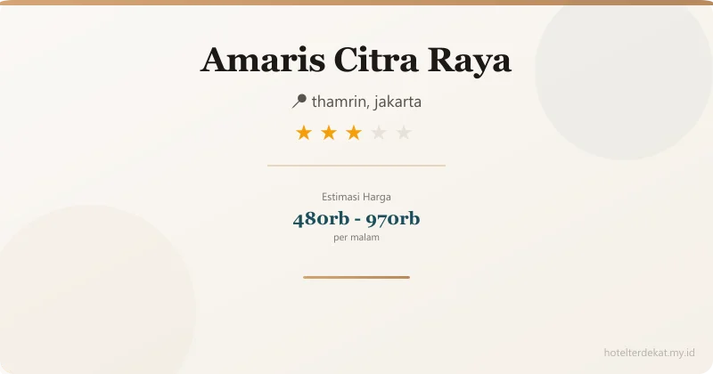Amaris Citra Raya - Hotel 3 bintang di thamrin, jakarta