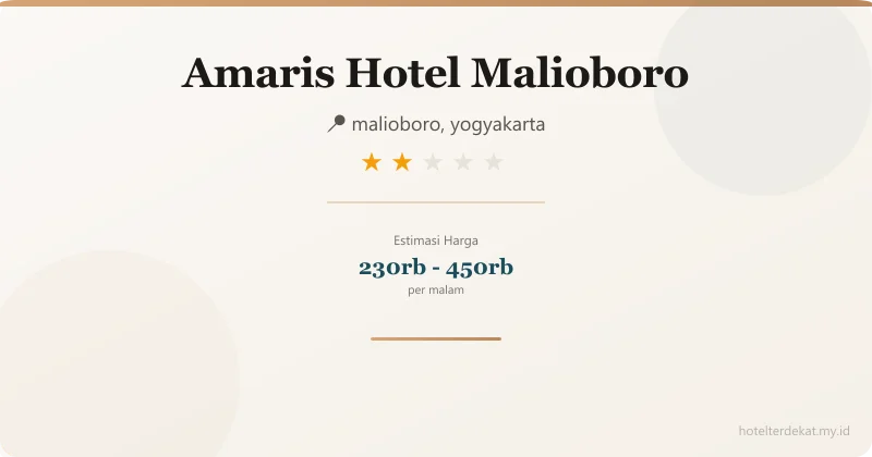 Amaris Hotel Malioboro - Hotel 2 bintang di malioboro, yogyakarta