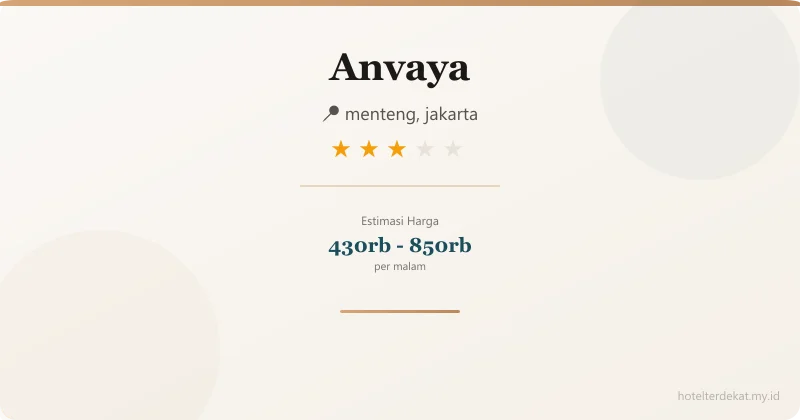 Anvaya - Hotel 3 bintang di menteng, jakarta