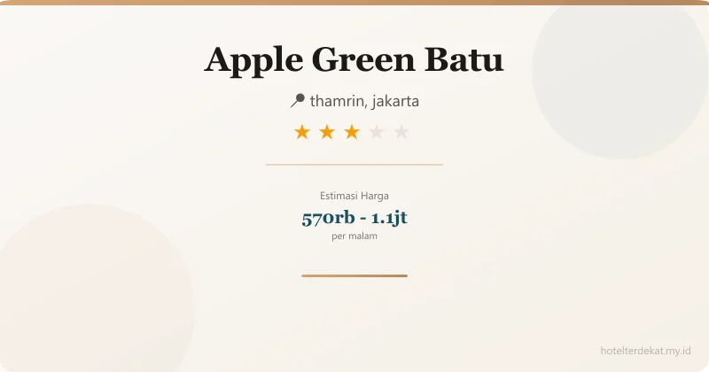 Apple Green  Batu - Hotel 3 bintang di thamrin, jakarta