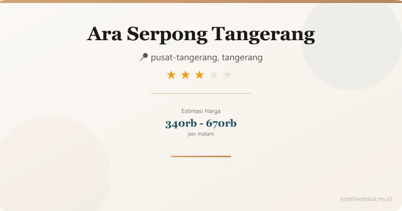 Ara  Serpong Tangerang - Hotel 3 bintang di pusat-tangerang, tangerang