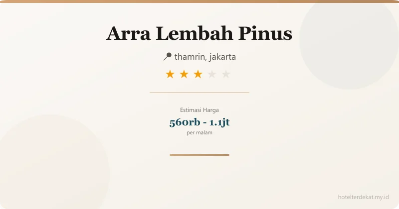 Arra Lembah Pinus - Hotel 3 bintang di thamrin, jakarta