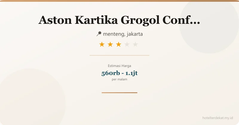 Aston Kartika Grogol Conference Center - Hotel 3 bintang di menteng, jakarta