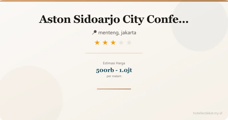 Aston Sidoarjo City Conference Center - Hotel 3 bintang di menteng, jakarta