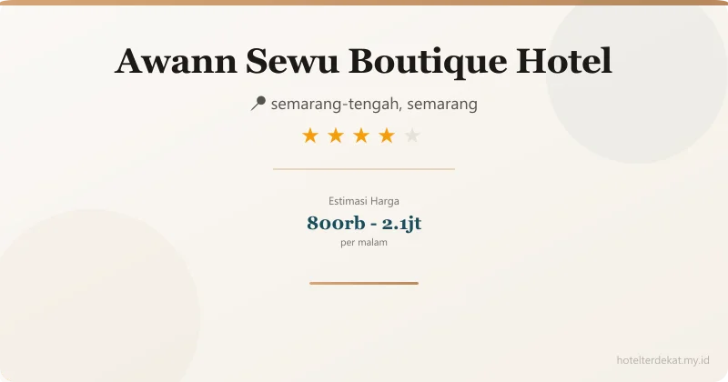 Awann Sewu Boutique Hotel - Hotel 4 bintang di semarang-tengah, semarang