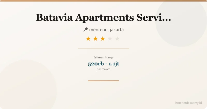 Batavia  Apartments Serviced Residences - Hotel 3 bintang di menteng, jakarta