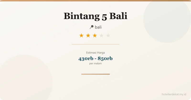 Bintang 5 Bali - Hotel 3 bintang di bali