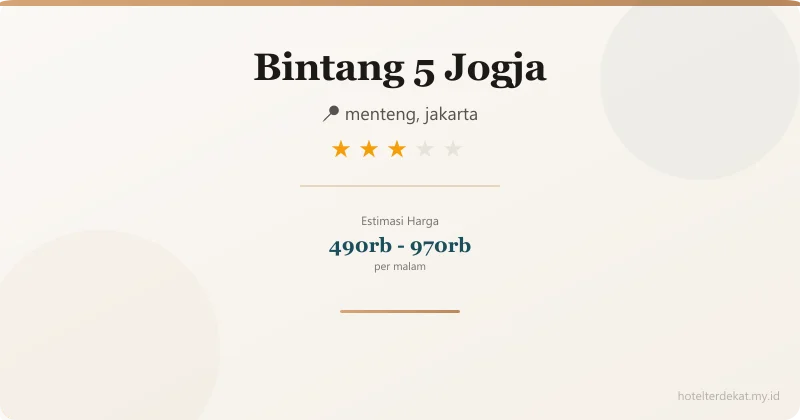 Bintang 5 Jogja - Hotel 3 bintang di menteng, jakarta