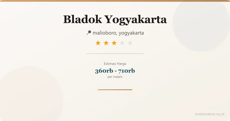 Bladok Yogyakarta - Hotel 3 bintang di malioboro, yogyakarta