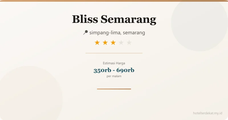 Bliss  Semarang - Hotel 3 bintang di simpang-lima, semarang