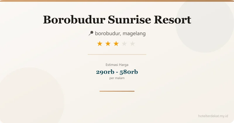 Borobudur Sunrise Resort - Hotel 3 bintang di borobudur, magelang