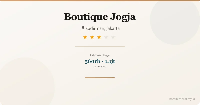 Boutique  Jogja - Hotel 3 bintang di sudirman, jakarta