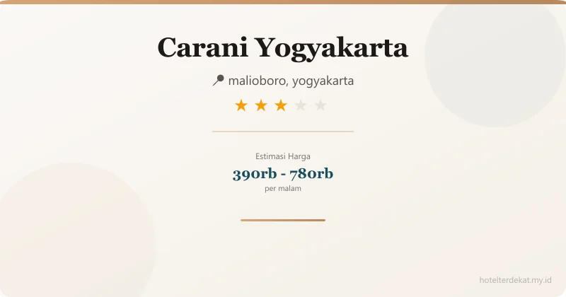 Carani  Yogyakarta - Hotel 3 bintang di malioboro, yogyakarta
