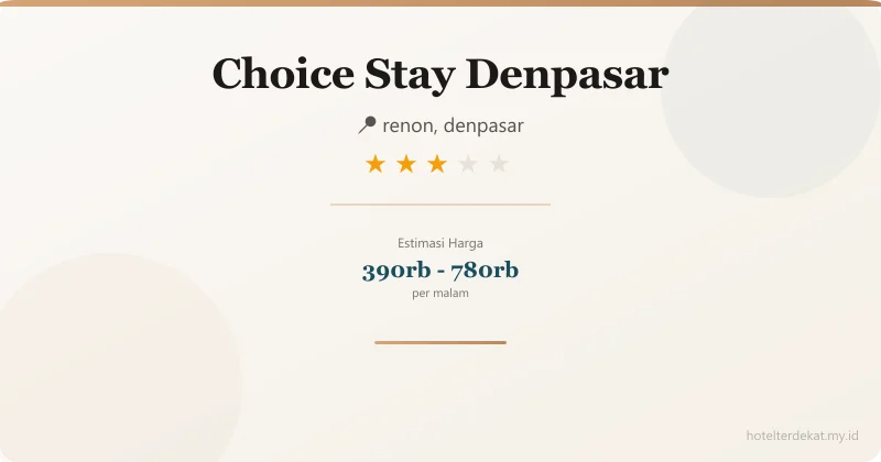 Choice Stay  Denpasar - Hotel 3 bintang di renon, denpasar