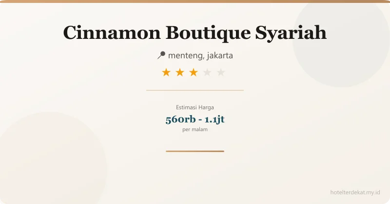 Cinnamon  Boutique Syariah - Hotel 3 bintang di menteng, jakarta