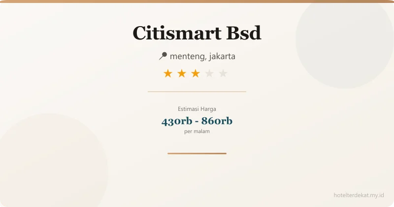 Citismart Bsd - Hotel 3 bintang di menteng, jakarta