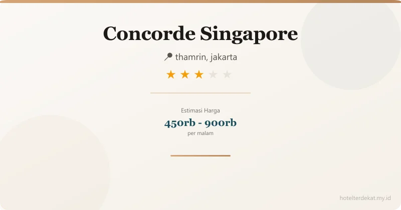 Concorde Singapore - Hotel 3 bintang di thamrin, jakarta