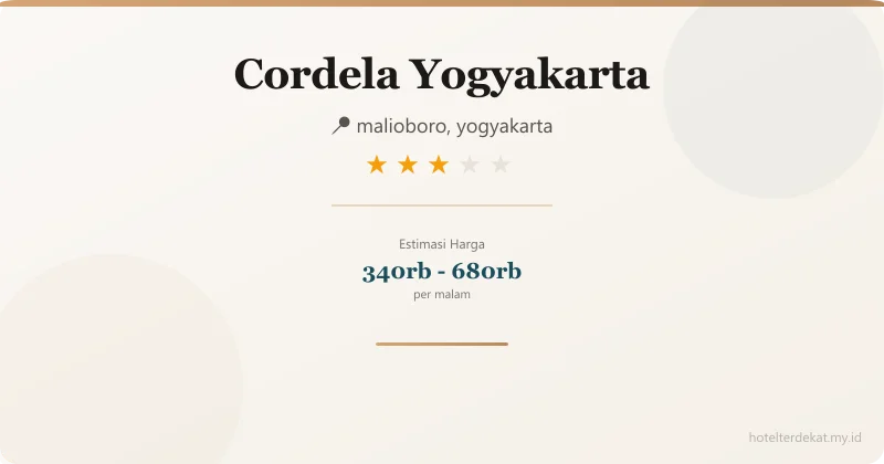Cordela Yogyakarta - Hotel 3 bintang di malioboro, yogyakarta