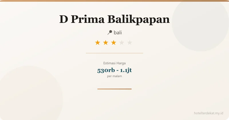 D Prima  Balikpapan - Hotel 3 bintang di bali