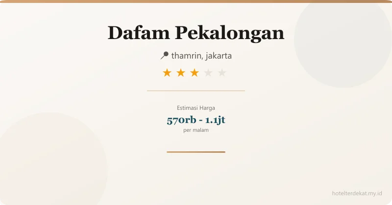 Dafam Pekalongan - Hotel 3 bintang di thamrin, jakarta