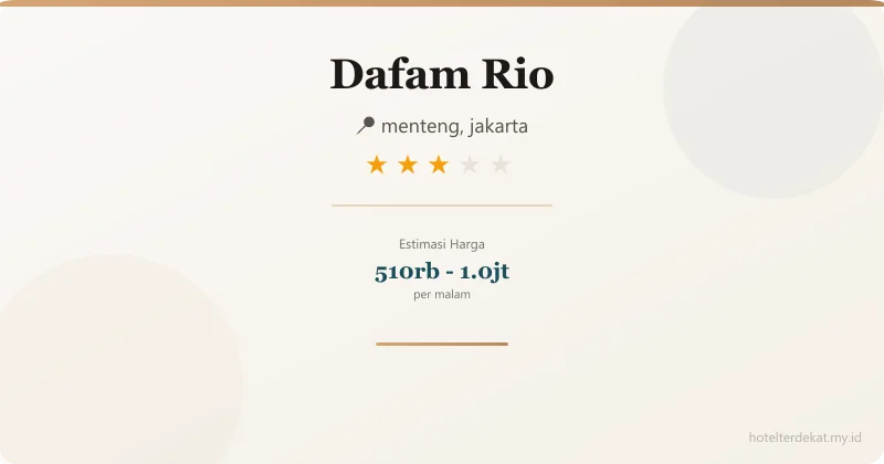Dafam Rio - Hotel 3 bintang di menteng, jakarta