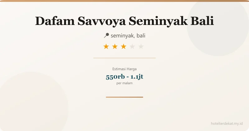 Dafam Savvoya Seminyak Bali - Hotel 3 bintang di seminyak, bali