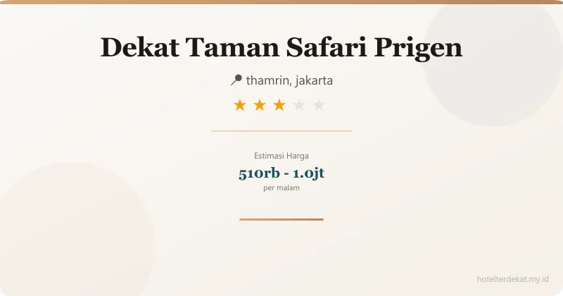 Dekat Taman Safari Prigen - Hotel 3 bintang di thamrin, jakarta