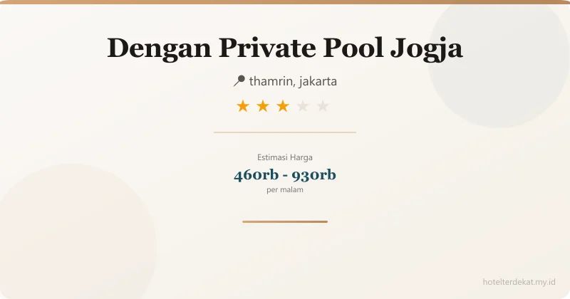Dengan Private Pool Jogja - Hotel 3 bintang di thamrin, jakarta