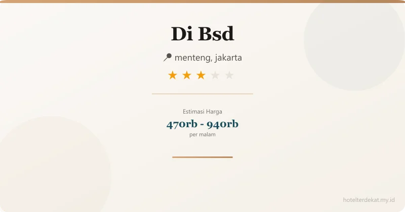 Di Bsd - Hotel 3 bintang di menteng, jakarta