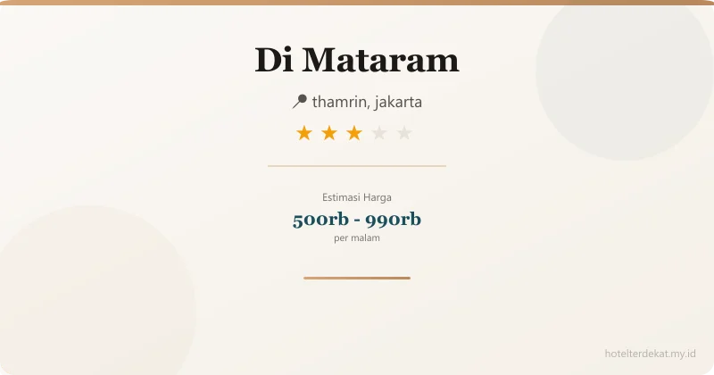 Di Mataram - Hotel 3 bintang di thamrin, jakarta