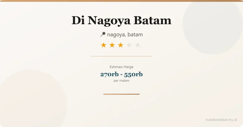 Di Nagoya Batam - Hotel 3 bintang di nagoya, batam