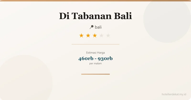 Di Tabanan Bali - Hotel 3 bintang di bali