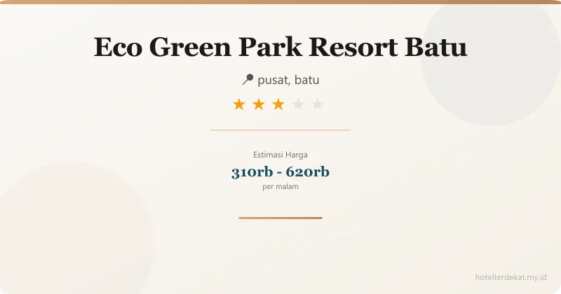 Eco Green Park Resort Batu - Hotel 3 bintang di pusat, batu