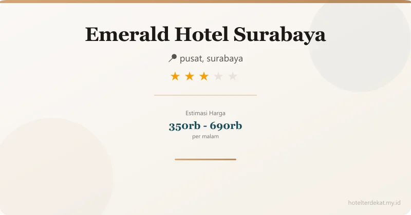 Emerald Hotel Surabaya - Hotel 3 bintang di pusat, surabaya