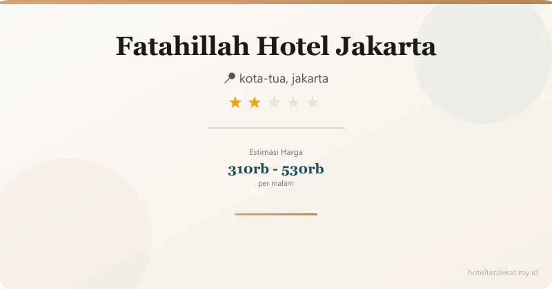 Fatahillah Hotel Jakarta - Hotel 2 bintang di kota-tua, jakarta