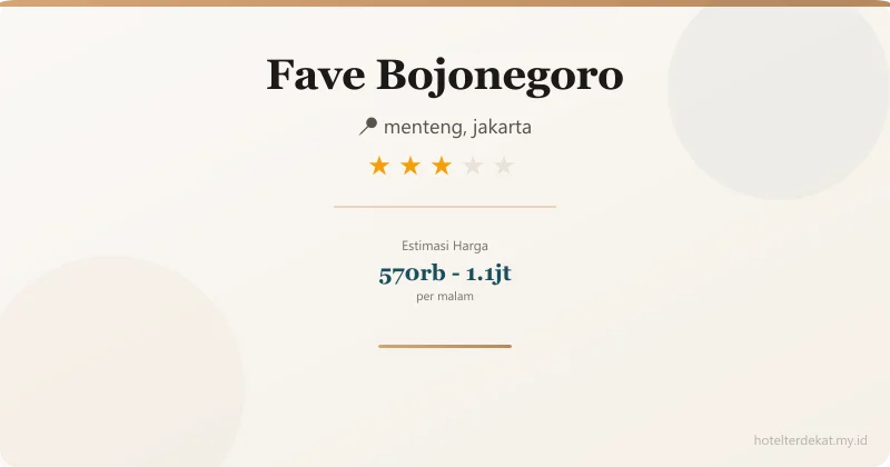 Fave Bojonegoro - Hotel 3 bintang di menteng, jakarta