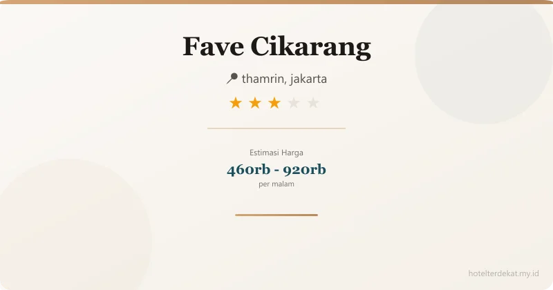 Fave Cikarang - Hotel 3 bintang di thamrin, jakarta
