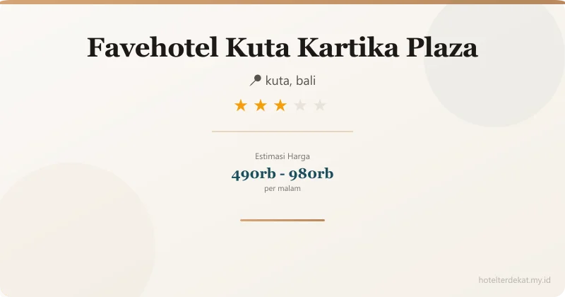 Favehotel Kuta Kartika Plaza - Hotel 3 bintang di kuta, bali