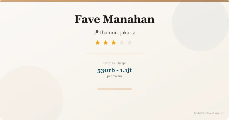 Fave  Manahan - Hotel 3 bintang di thamrin, jakarta