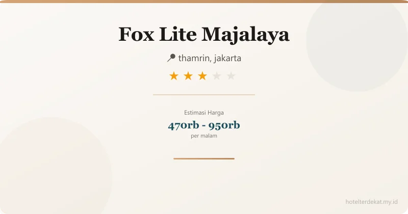Fox Lite  Majalaya - Hotel 3 bintang di thamrin, jakarta