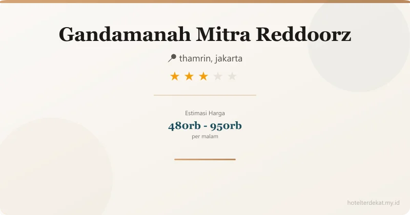 Gandamanah Mitra Reddoorz - Hotel 3 bintang di thamrin, jakarta
